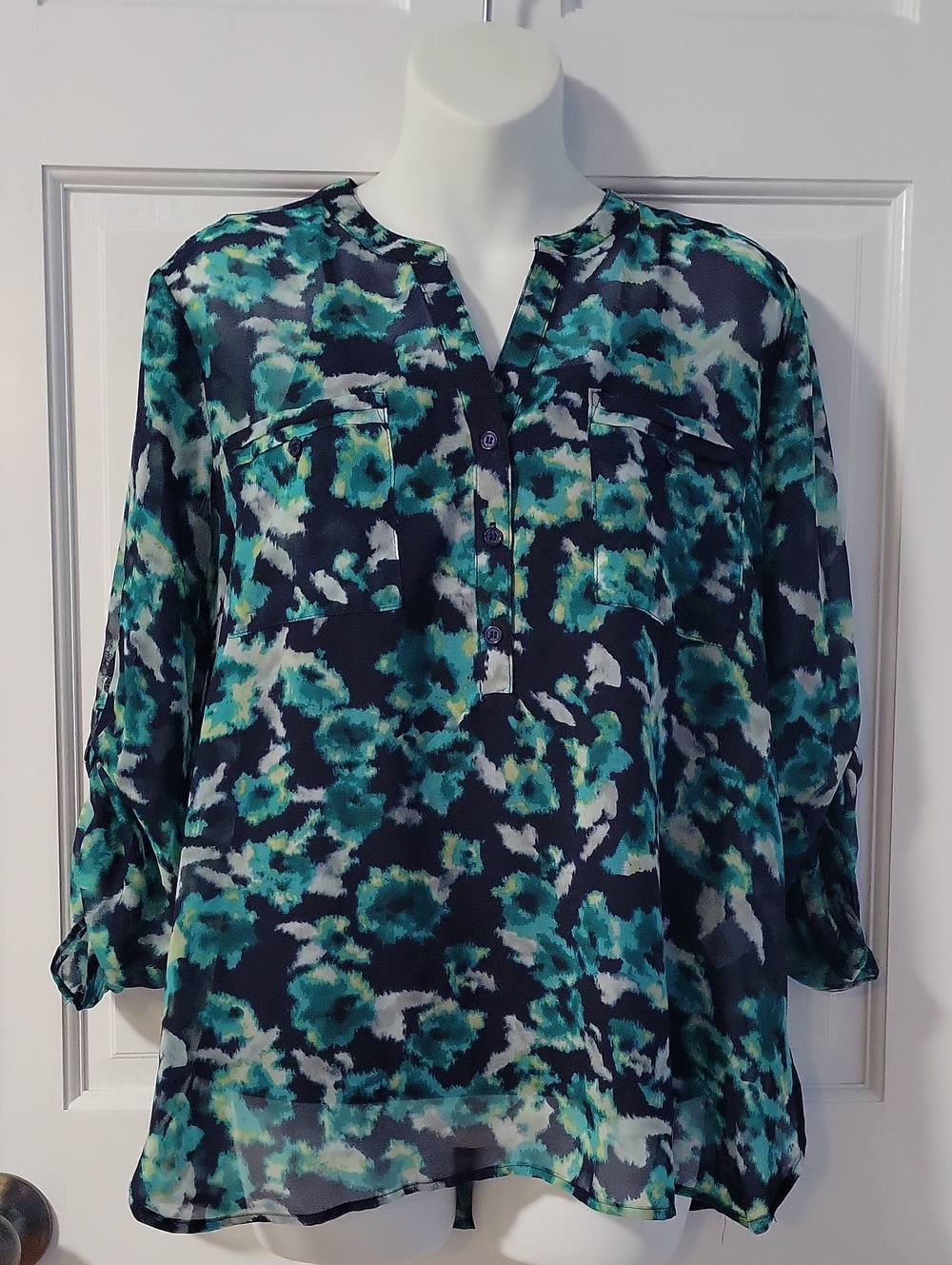 Apt 9 Watercolor Popover Blouse and Cami Set Size Petite Large